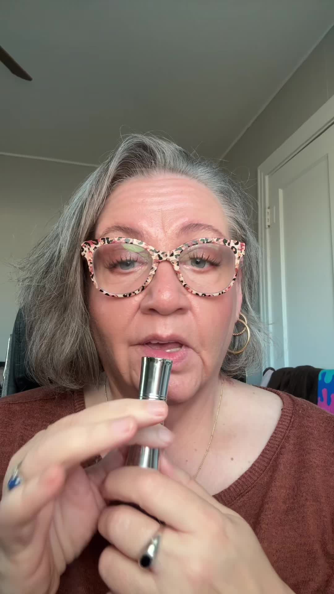 TikTok post by @susan_aging_with_grace for KAPLAN MD. Caption reads: Kaplan MD Perfect Pout Lipstick. SPF 30 and [...].