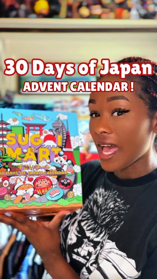 Instagram post by @krystalshanellee for Sugoi Mart. Caption reads: Opening a whole 30 days of surprises from Japan....