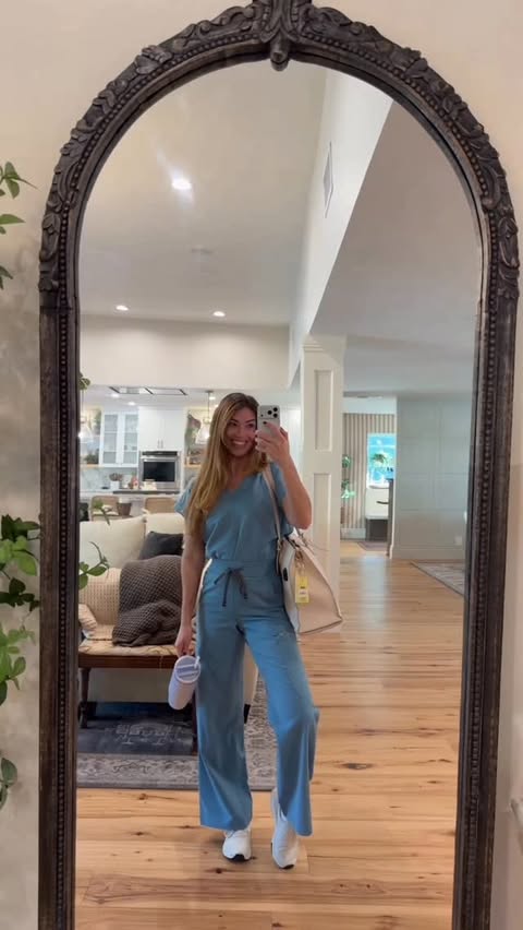 Instagram post by @brandi.nicole.miller for Fabletics. Caption reads: [...] they’re wearing a cute outfit?🩵Shop....