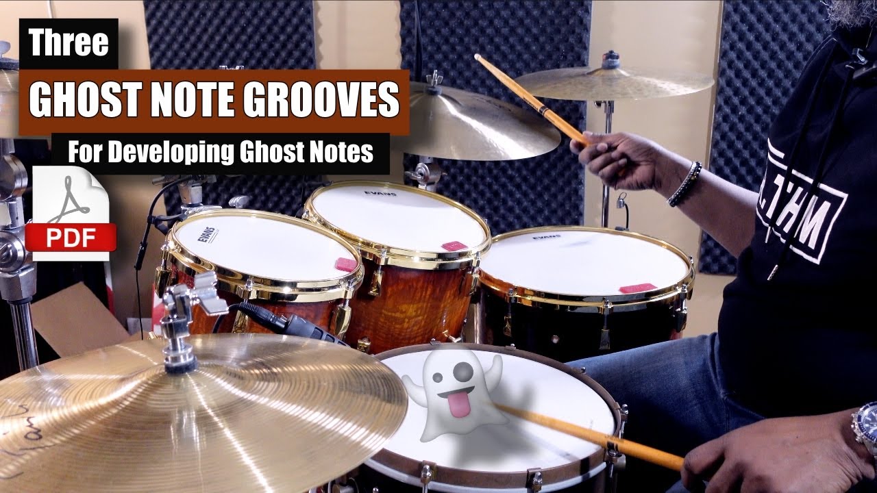 YouTube post by @RobBeatdownBrown for Yamaha. Caption reads: 3 Ghost Note Grooves You Should Be Practicing 👻 -....