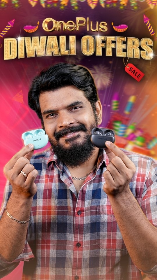 Instagram post by @prasadtechinteluguofficial for OnePlus India. Caption reads: OnePlus Audio Products మీద Diwali....