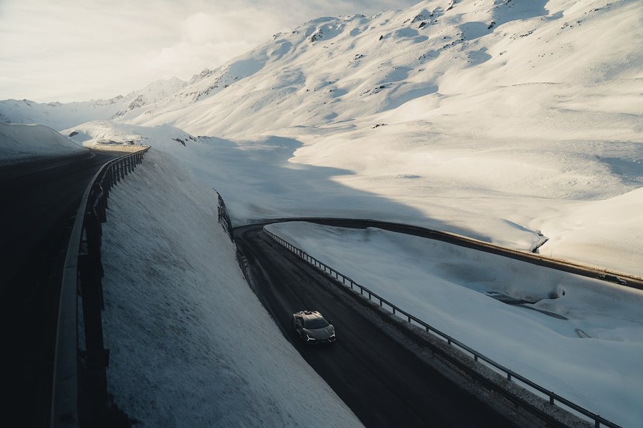 Instagram post by @amaertens for Lamborghini. Caption reads: Campaign shot for Lamborghini.