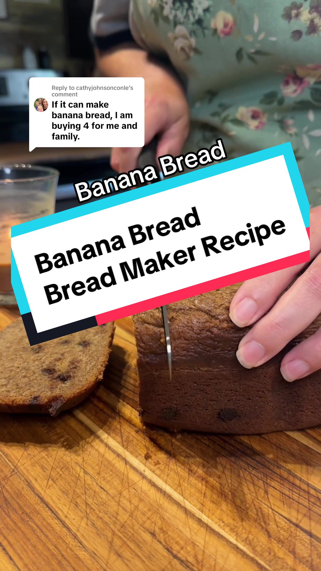 TikTok post by @mae_str8backtoherroots for Kitcheninthebox. Caption reads: Replying to @cathyjohnsonconle  Banana Bread Bread....