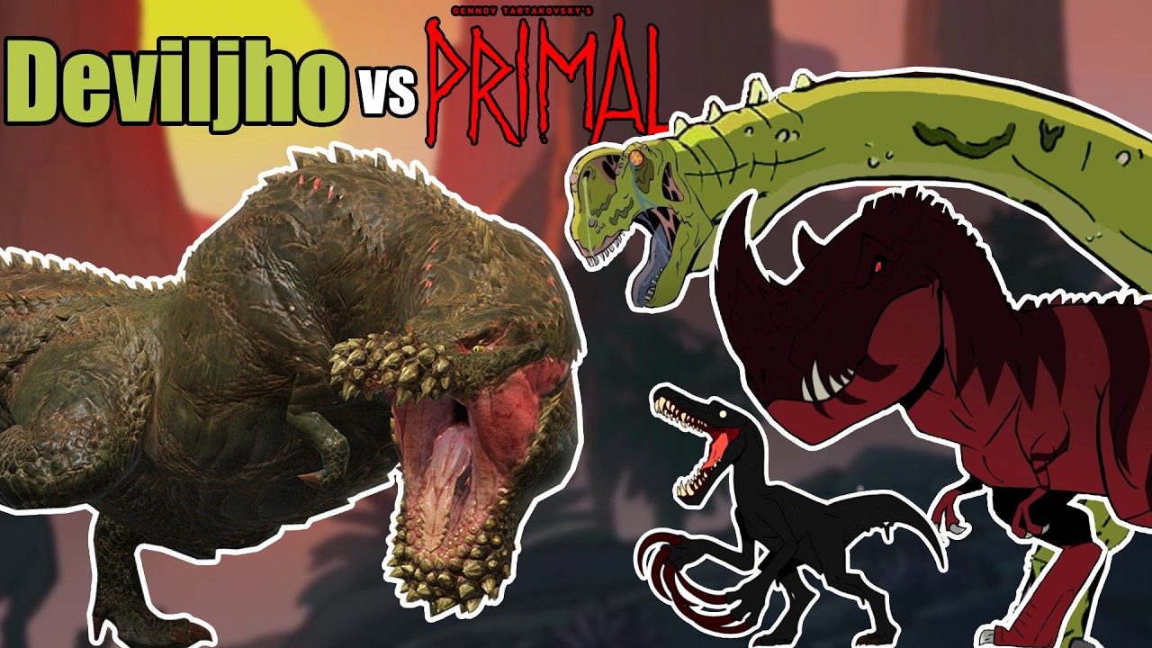 YouTube post by @CreatureArchives for Freepik Contributor. Caption reads: Could Deviljho Survive Genndy Tartakovsky's....
