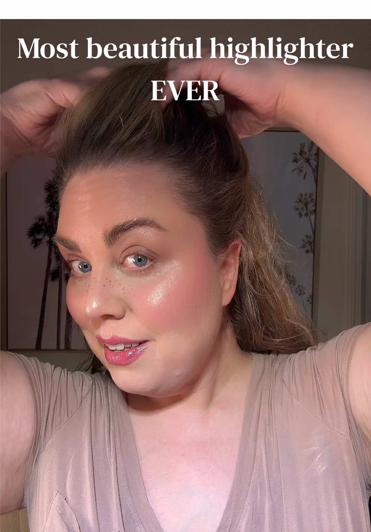 TikTok post by @mylittlelovenest for Godmode Beauty. Caption reads: [...] #matureskin #highlighter @GODMODE BEAUTY.