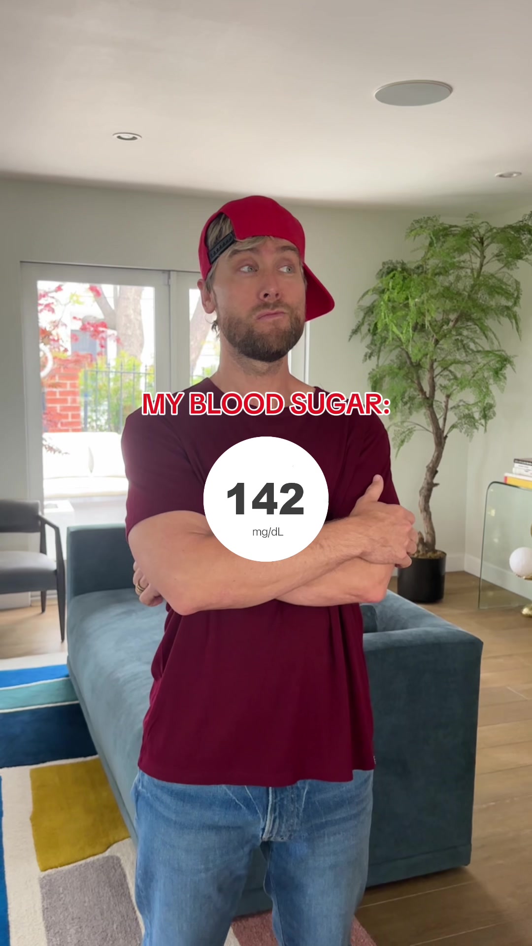 TikTok post by @lancebass for Dexcom. Caption reads: Apparently blood sugar Lance is also a frat boy at....