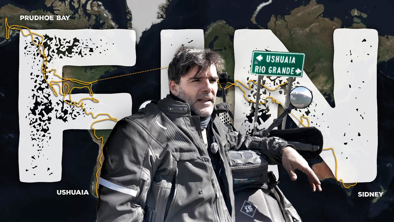 YouTube post by @charlysinewan for Mosko Moto. Caption reads: This is how the slowest motorcycle trip around the....