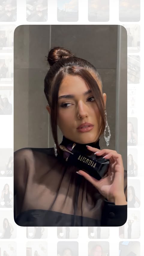 Instagram post by @graciezakk for Mugler. Caption reads: Anzeige| Holiday Season starts with a little....