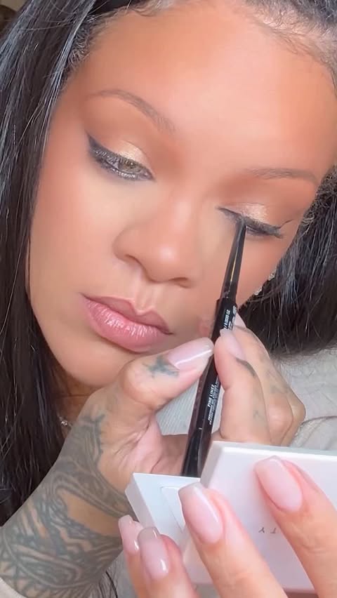 Instagram post by @badgalriri for Fenty Beauty. Caption reads: [...] #FineLinez

available now @sephora +....