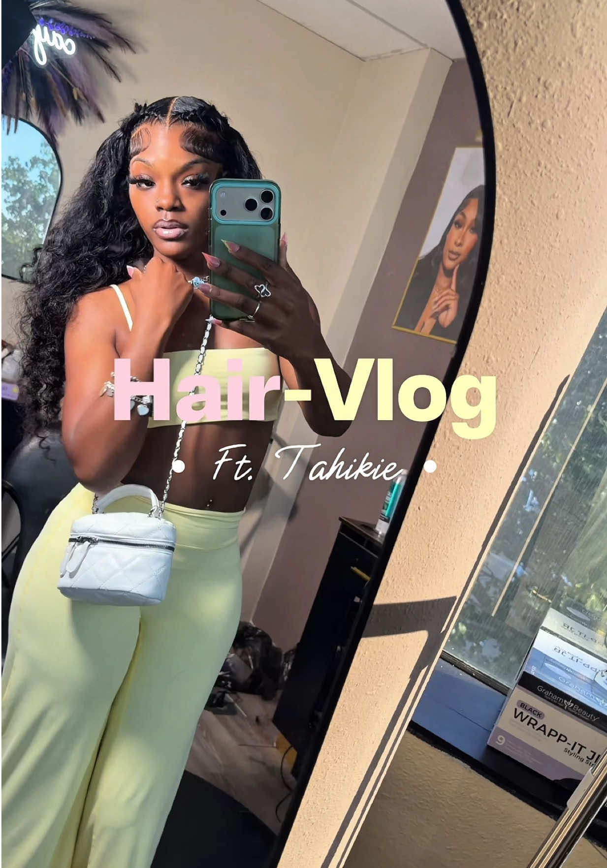TikTok post by @tootybaandz for Tahikie Hair Shop. Caption reads: 30’’ 13x6 Deepwave Wig ! so freakin cutee, perfect....