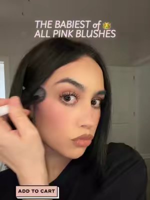 TikTok post by @angelinamarroquin7 for BASMA Beauty. Caption reads: [...] of all Baby Pink Blushes 👑💓 @BASMA Beauty....