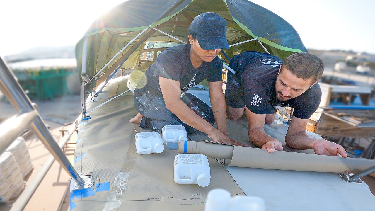 YouTube post by @SailingUma for BetterHelp. Caption reads: Can we Fit 3.6kW of Solar on Our Tiny Sailboat? |....