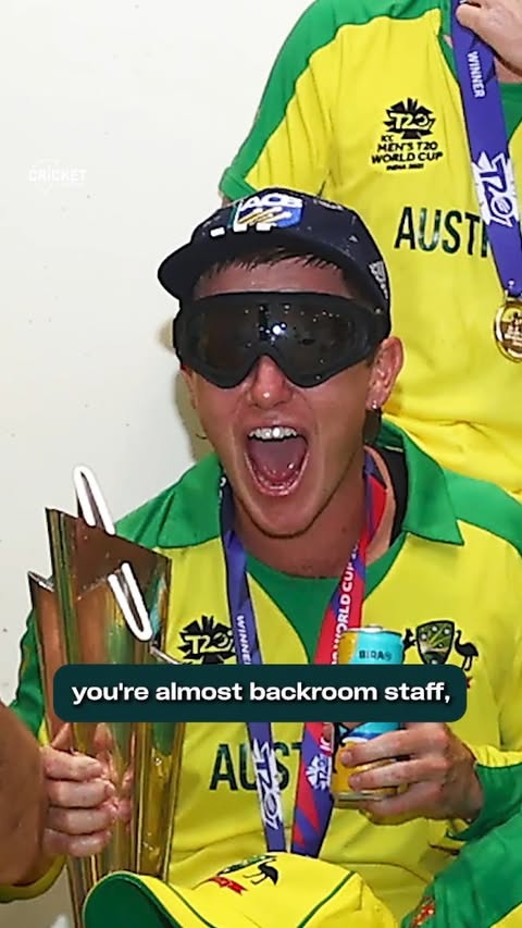 Instagram post by @cricketcomau for Qantas. Caption reads: [...] goggles! 🥽 #UnplayablePodcast @qantas.