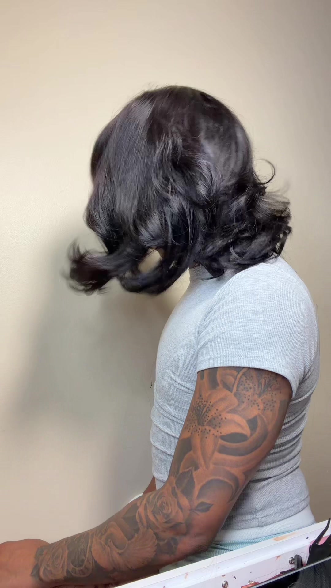 TikTok post by an influencer for Luvme Hair. Caption reads: Love this layered unit 😍😍 @Luvmehair....