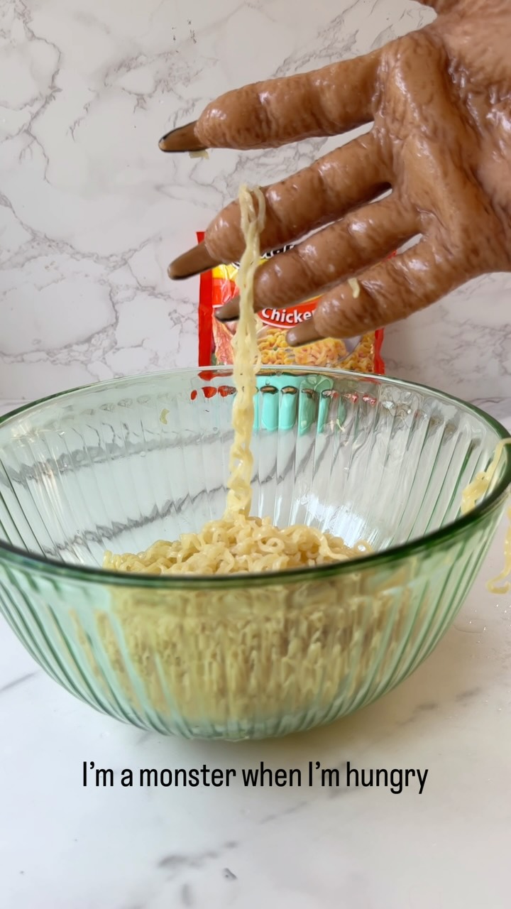 Instagram post by an influencer for Maruchan. Caption reads: [...] hack powered by @maruchan_inc ➡️ Cooked....