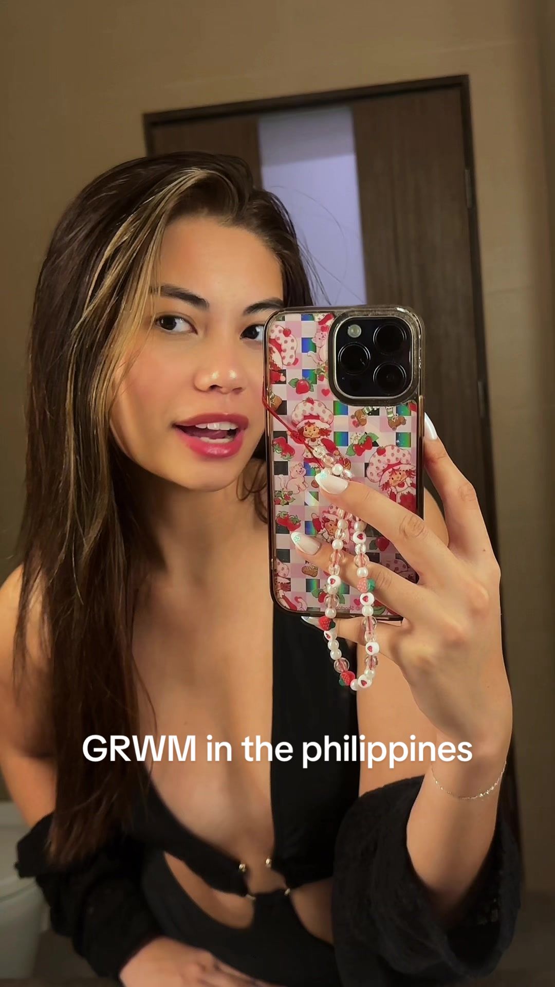 TikTok post by @arwencelis for Morphe. Caption reads: stay tuned for some travel content!! @Rare Beauty....