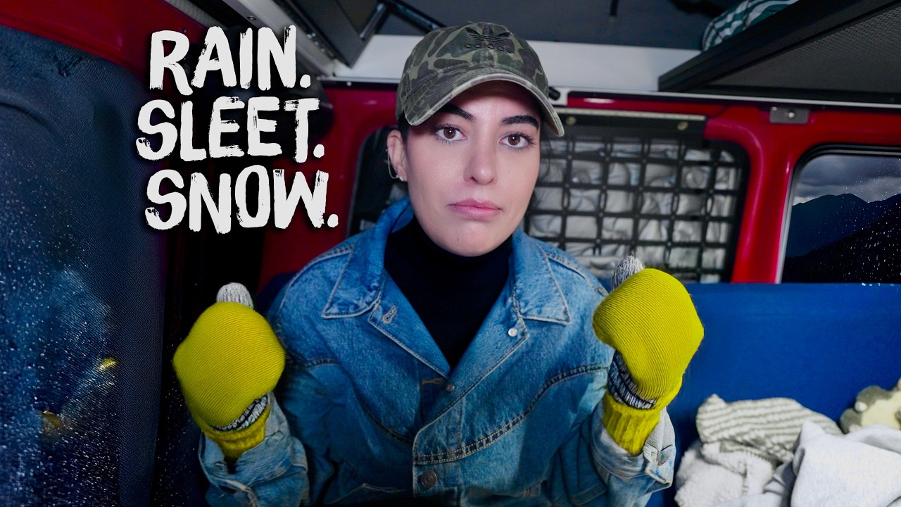 YouTube post by @roamingreckless for BetterHelp. Caption reads: Truck Camping in Cold Rain All Night.
