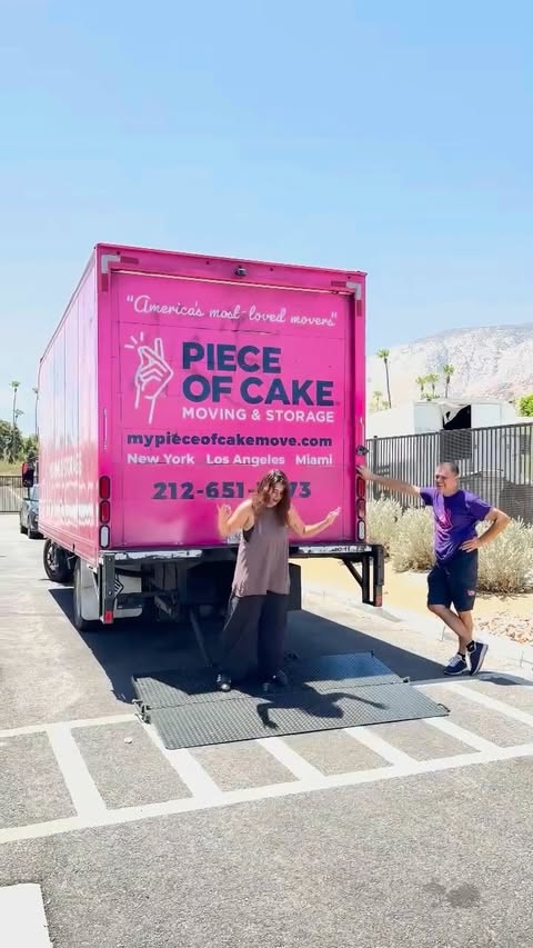 Instagram post by @erinjeeeeen for Piece of Cake Moving & Storage®. Caption reads: After months of decluttering, packing, changing my....