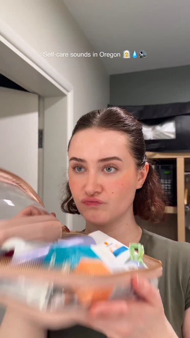 Instagram post by @youglowgrrl for OUAI. Caption reads: Self-care sounds in Oregon 🧖‍♀️💧🔊

Products....