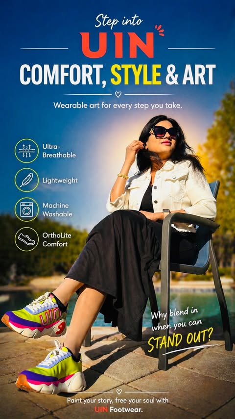 Instagram post by @gauraviiak for UIN Footwear. Caption reads: #ad @uinfootwear @uinfootwearusa Step into....