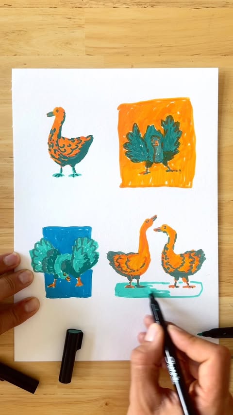 Instagram post by @linescapes.drawing for Sharpie. Caption reads: [...] goose post was kindly sponsored by....