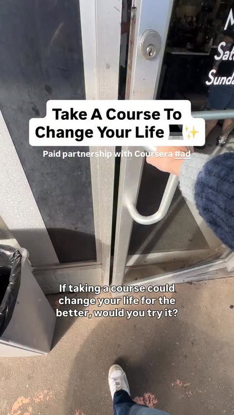 Instagram post by @imperfecttaylor for Coursera. Caption reads: #CourseraPartner If one course could change your....