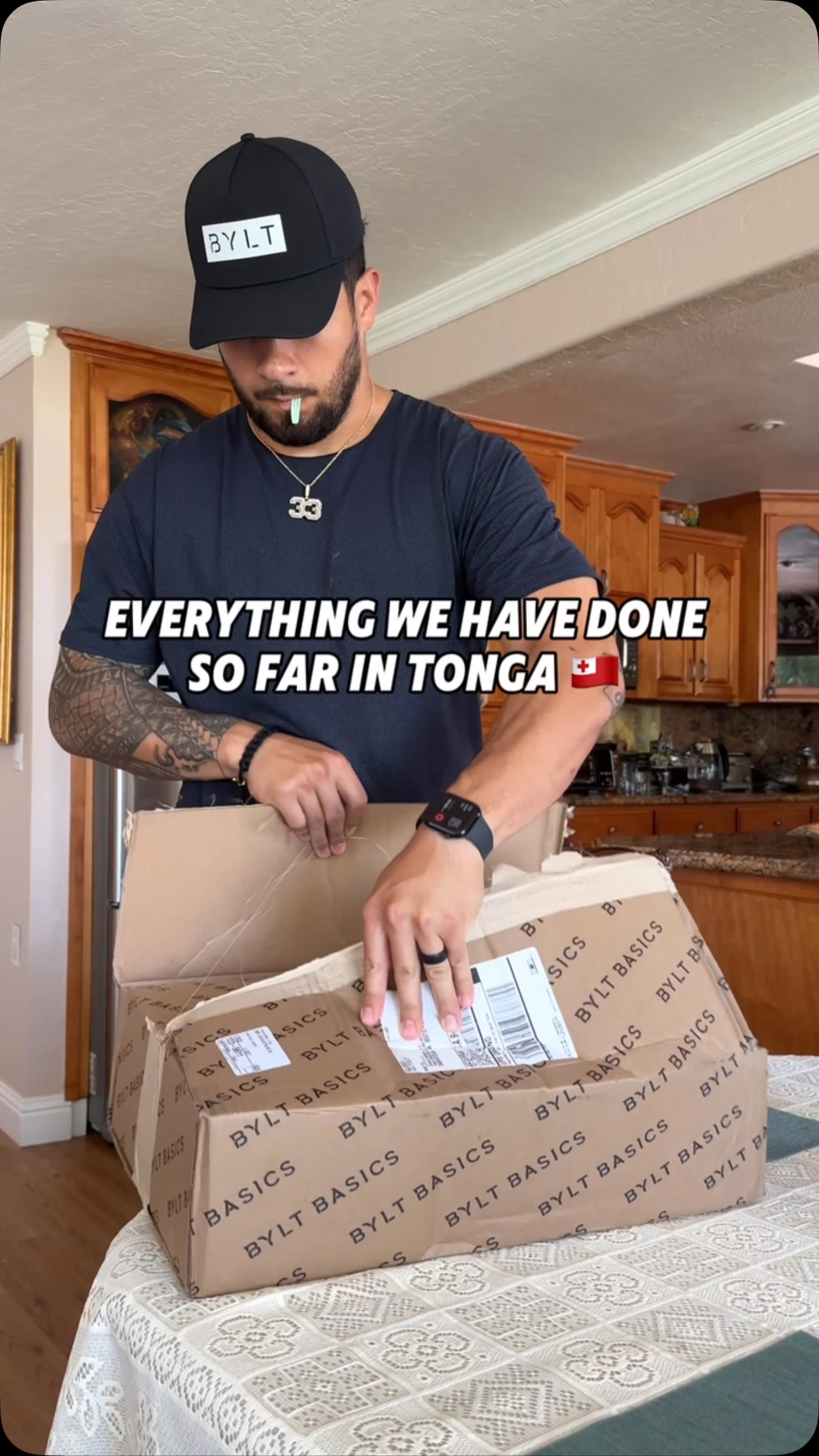 Instagram post by @cyri3e for BYLT Basics. Caption reads: Thank you @byltbasics for sponsoring this trip....