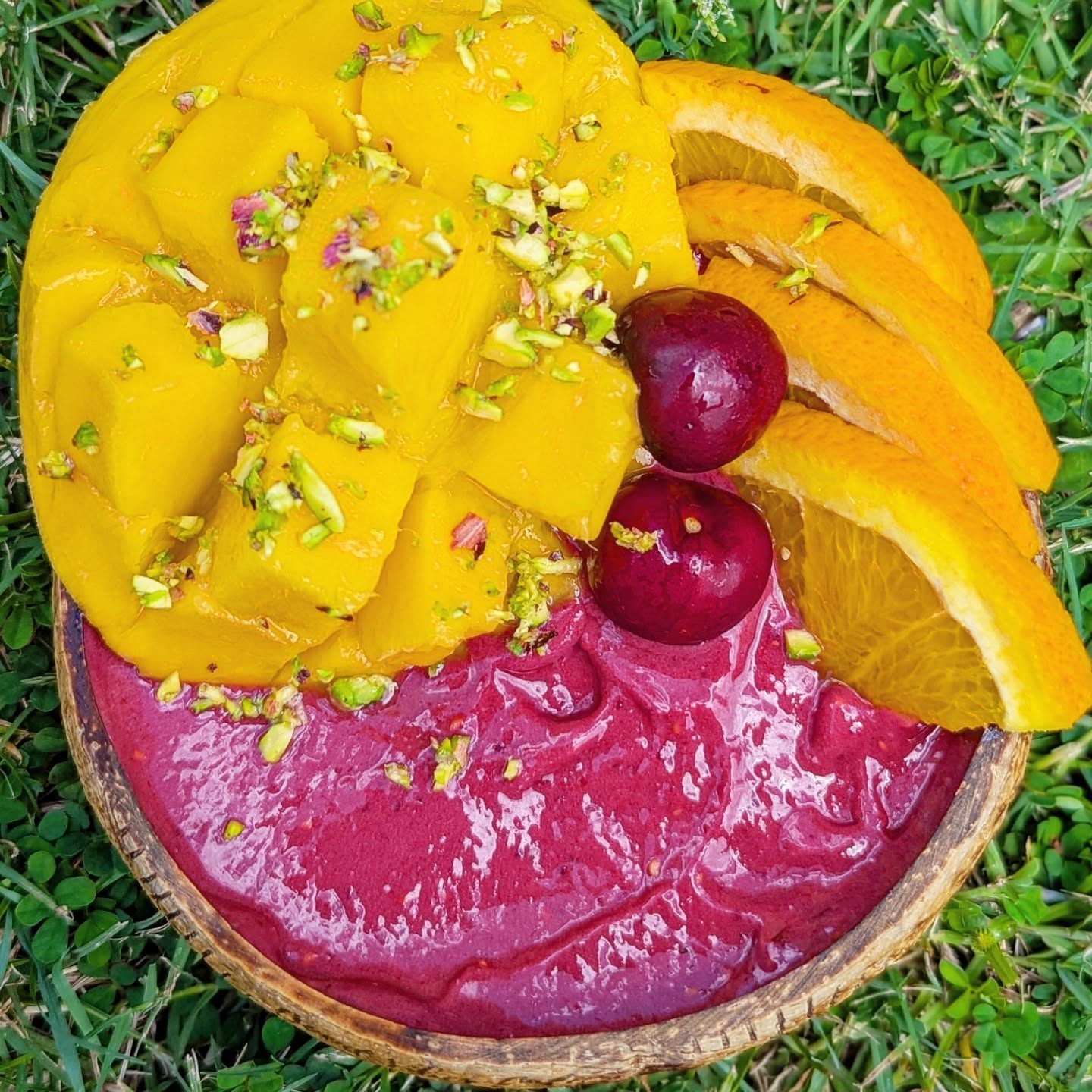 Instagram post by @clareee_mareee for Tropeaka. Caption reads: 🍒 Cherry Berry Smoothie Bowl 🍒

One of my post....