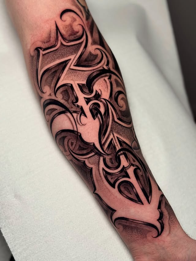 Instagram post by @joedamianotattoo for JCONLY. Caption reads: [...] 𝔟𝔶: @noironmachines @jconly_official....