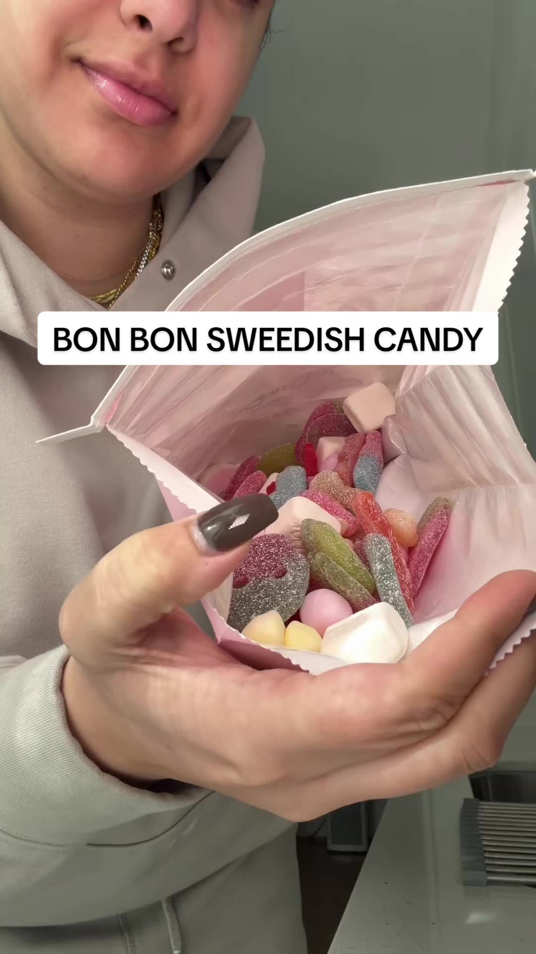TikTok post by @elianajalali for BonBon NYC. Caption reads: DO NOT WATCH IF YOU DONT WANT TO CREAVE SWEEDISH....