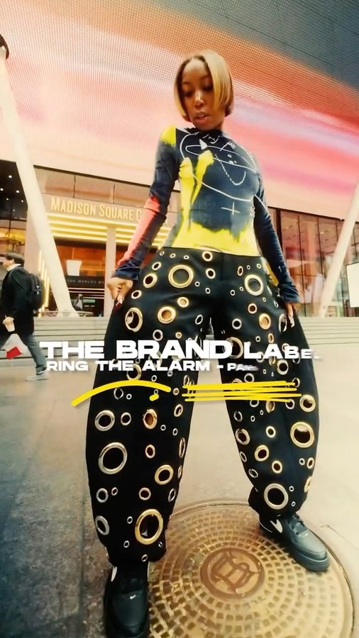 Instagram post by @ursoskinnyadaeze for Foot Locker. Caption reads: #Ad There’s nothing like walking into Madison....