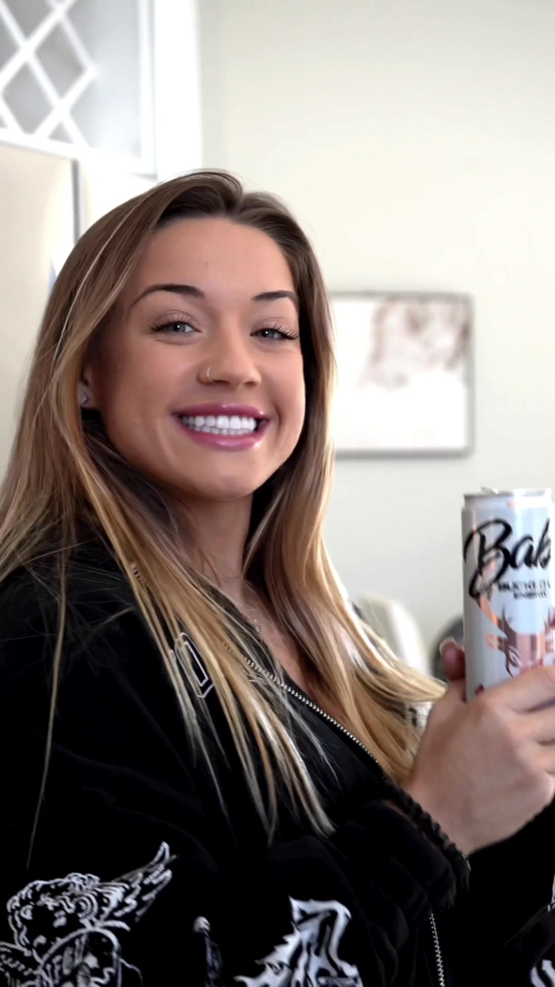 TikTok post by @caleighmackenzie for Bucked Up. Caption reads: Cheezin’ because of these Babe’s @BuckedUp CODE:....