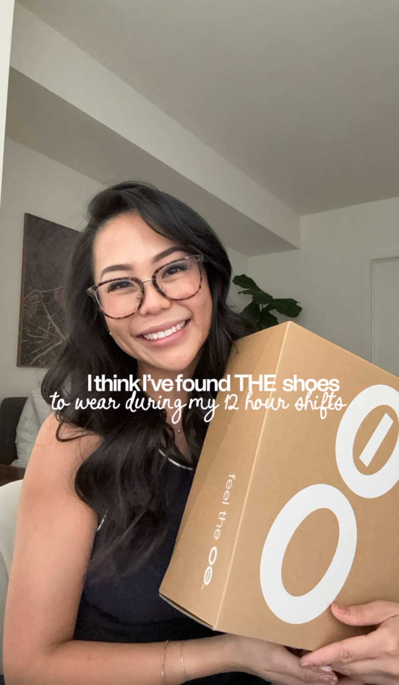 TikTok post by @geezelouiseeeee for OOFOS. Caption reads: [...] best shoes to wear to work as a nurse 🤭....