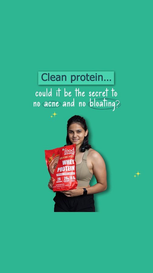 Instagram post by @mayurideshmukh for foodstrong. Caption reads: Fuel your fitness with the best! 💪 @foodstrong is....