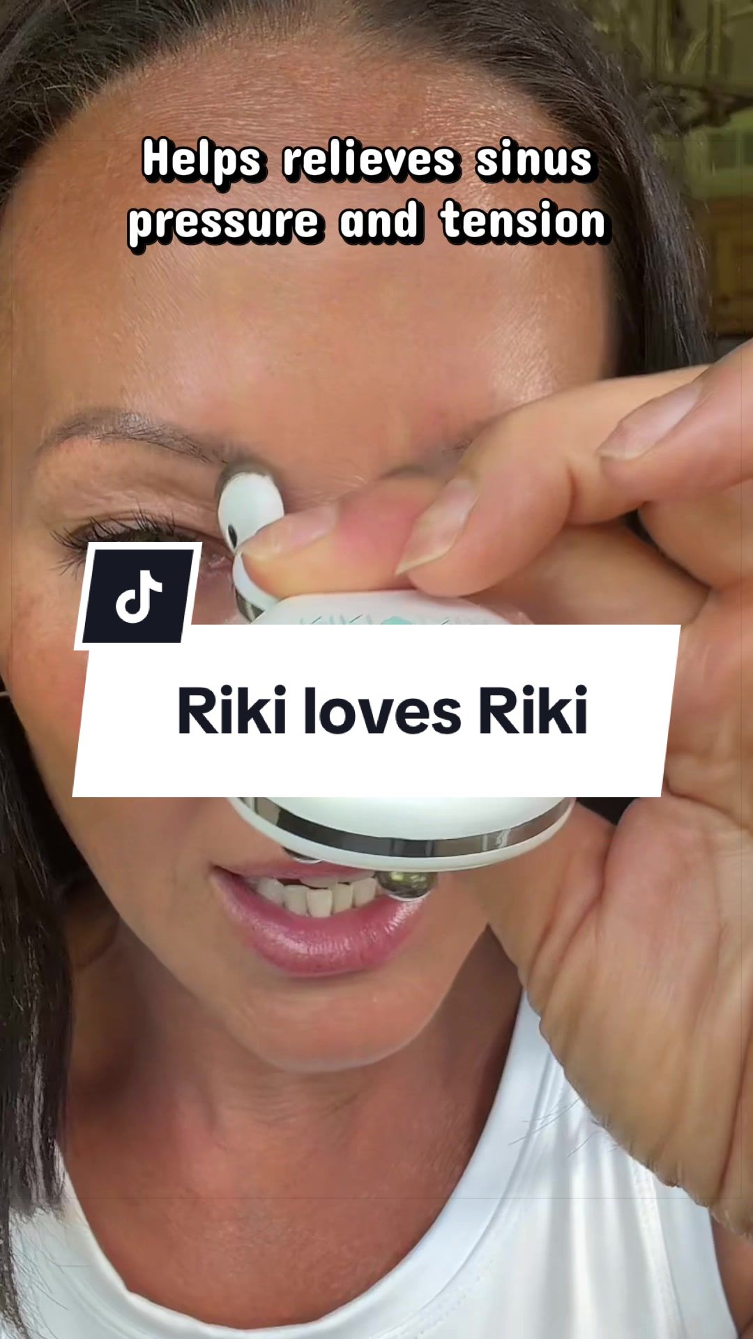 TikTok post by @stormyleecollective for RIKI LOVES RIKI. Caption reads: [...] with my tension and sinus pressure!....