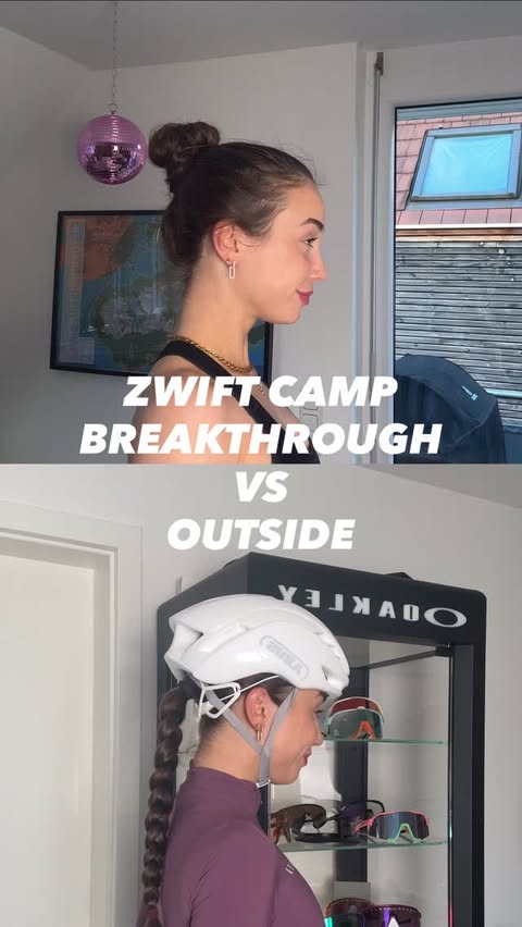 Instagram post by @piia_sophie for Zwift. Caption reads: [...] from the trainer to the tarmac with Zwift....
