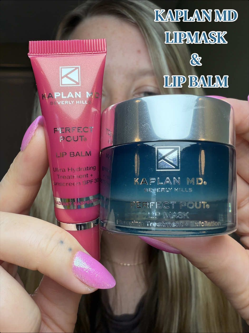 TikTok post by @michelle_putnam for KAPLAN MD. Caption reads: #ad This lip duo is everything 🤩💋 @KAPLAN MD....