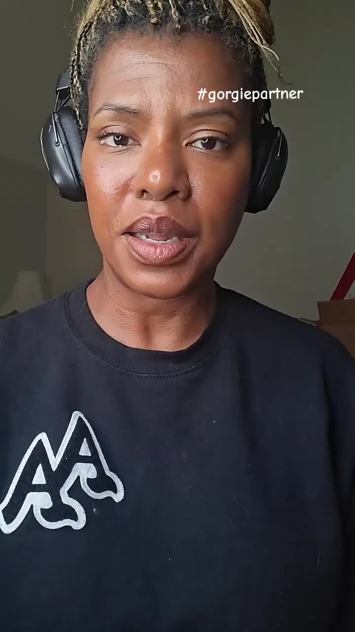 TikTok post by @iamthelmalouise for Gorgie. Caption reads: @GETGORGIE thanks for keeping me going💪🏽🧡💙 #ad....