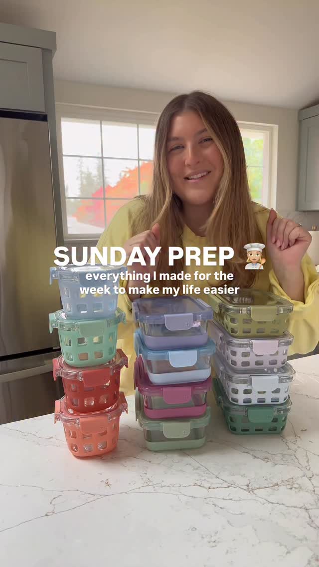 Instagram post by @caileeeeats for Ello Products. Caption reads: [...] sunday prep video!! They are....
