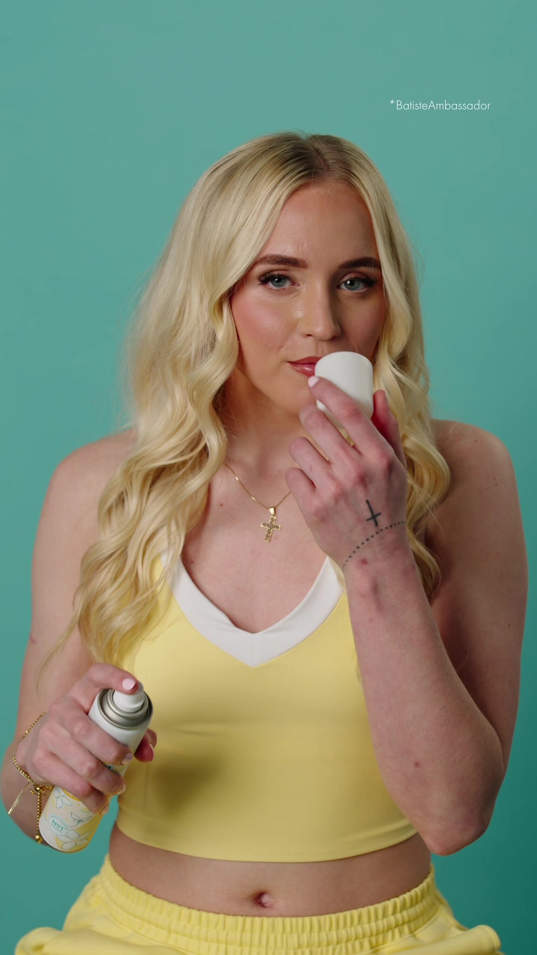 TikTok post by @haileyvanlith for Batiste. Caption reads: I’ve tried a lot of products, but these two never....