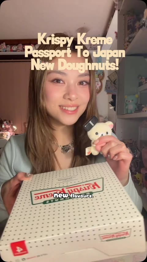 Instagram post by @mellowshy for Krispy Kreme Doughnuts. Caption reads: Let’s try Krispy Kreme’s new Passport to Japan....