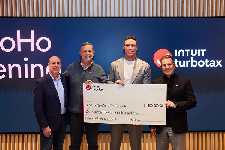 Instagram post by @thejudge44 for Intuit TurboTax. Caption reads: Financial literacy is the ultimate game-changer.....