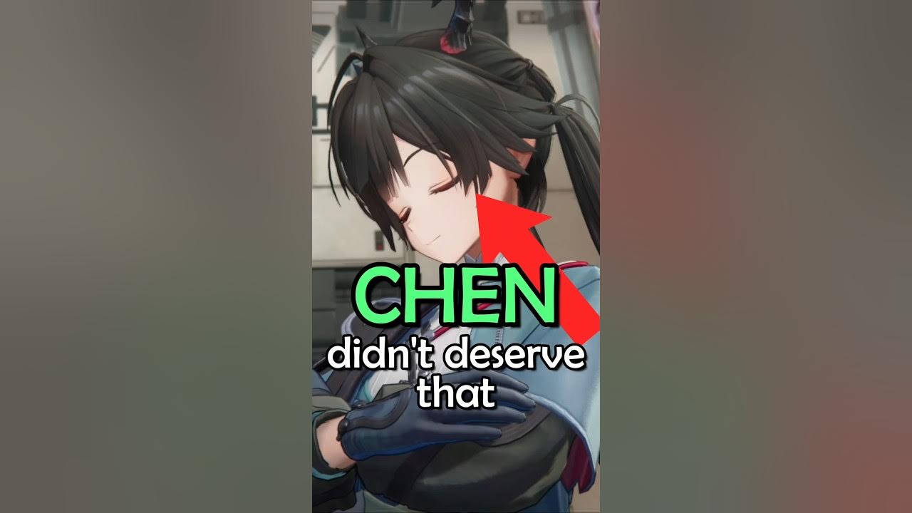 YouTube post by @GeemoCh for Arknights: Endfield. Caption reads: Bro did Chen dirty 💀 #arknightsendfield....