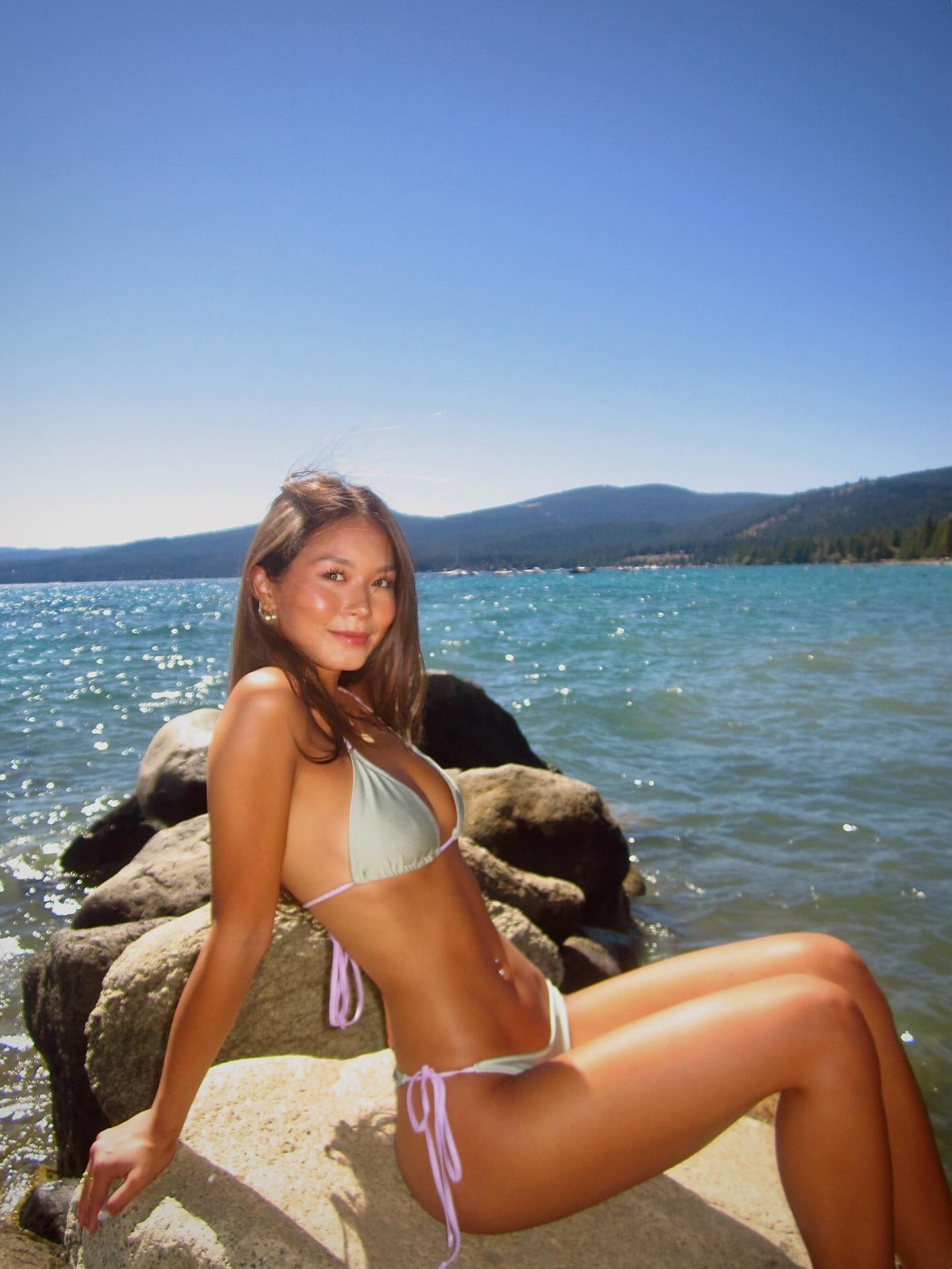 Instagram post by @elainehuang.1 for Bright Swimwear. Caption reads: #betterwithbright 🐬🍋🪼✨

@brightswimwear....