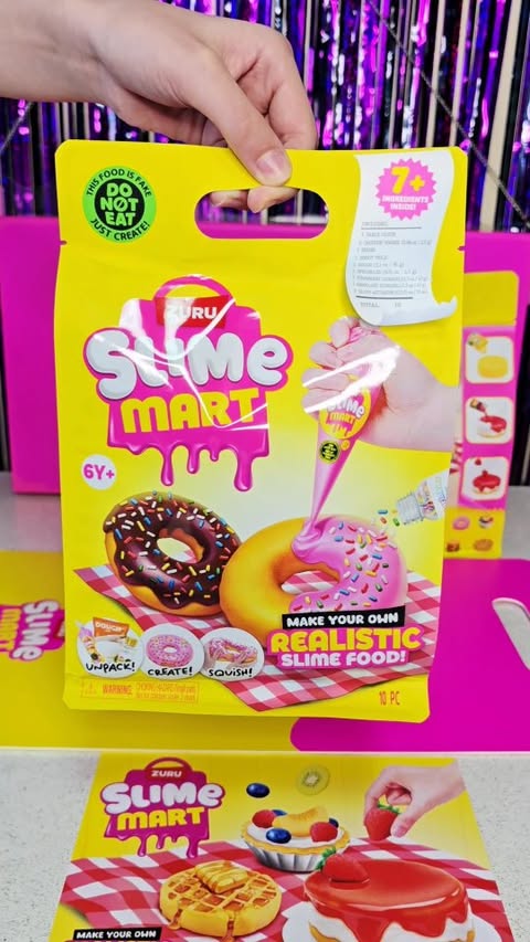 Instagram post by @tanjastoysreview for ZURU Toys. Caption reads: [AD]🍮Let's make some SLIME MART food creations....