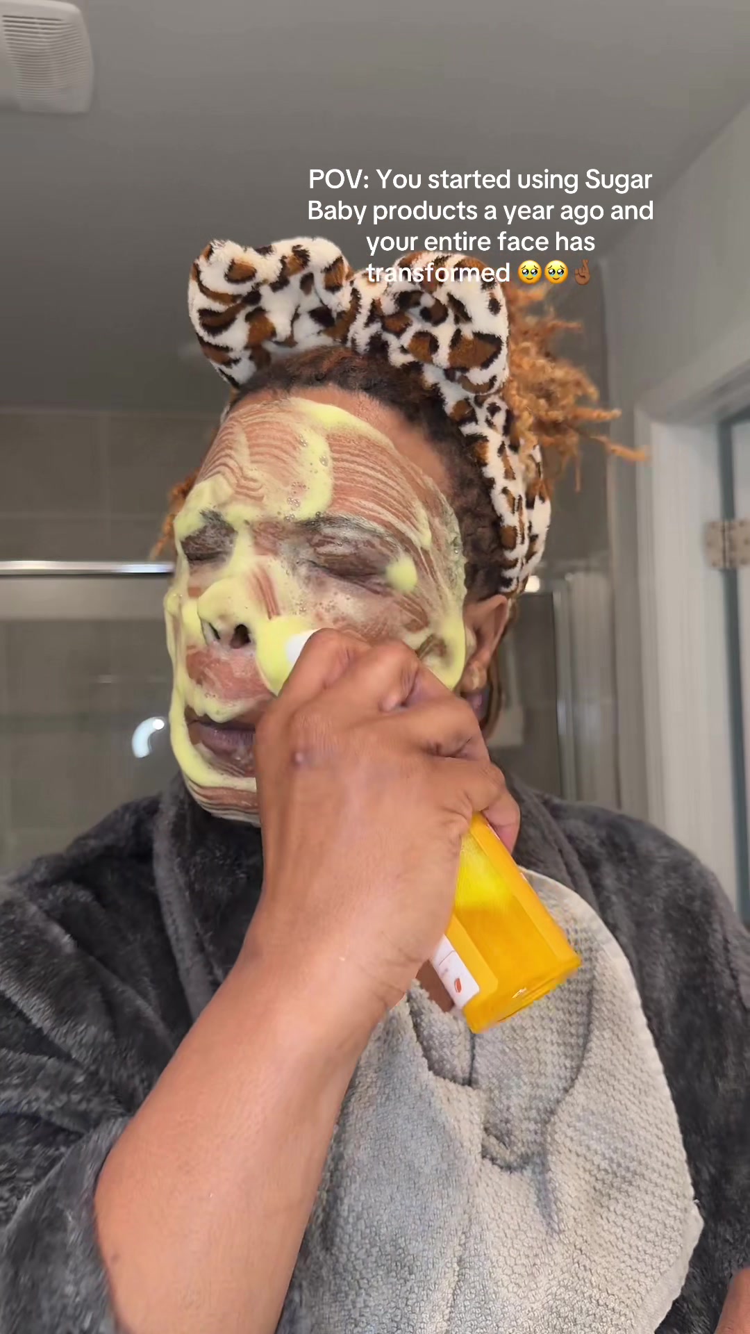 TikTok post by @bigsallyfromthevalley for Sugar Baby Care. Caption reads: @SugarBabySkincare is the ABSOLUTE truth I....