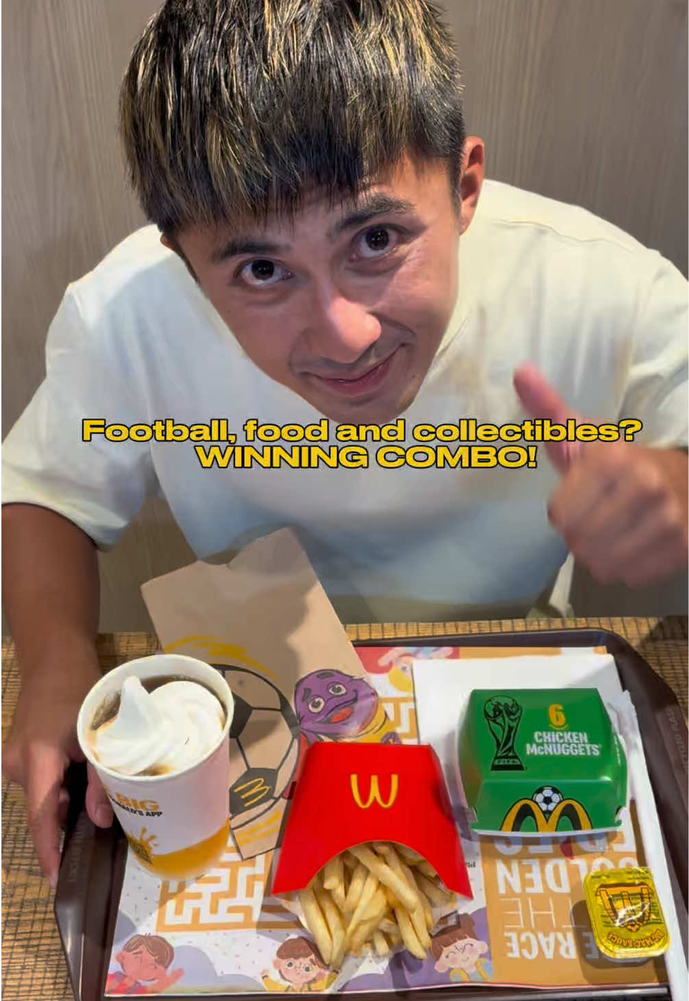 TikTok post by @paolobugas for McDonald's Philippines. Caption reads: "Football, tasty food, and legendary collectibles?....
