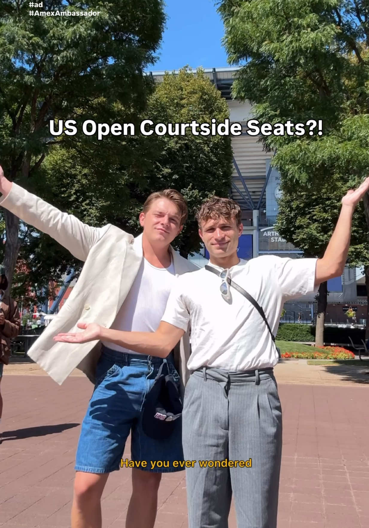 TikTok post by @lincandcanyon for American Express. Caption reads: #ad Didn’t know US Open could get even better, but....
