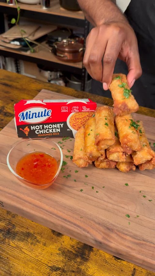 Instagram post by @dasliderguy for Minute Rice. Caption reads: Recipe below ⬇️
These eggrolls are INSANELY good....