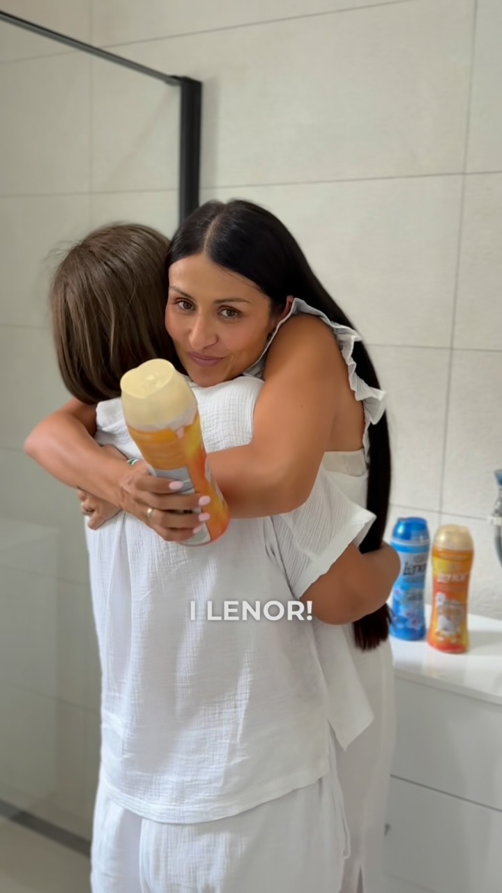 Instagram post by @frau.aleksic for Lenor. Caption reads: Opis videa za slijepe i slabovidne osobe:
Mama....